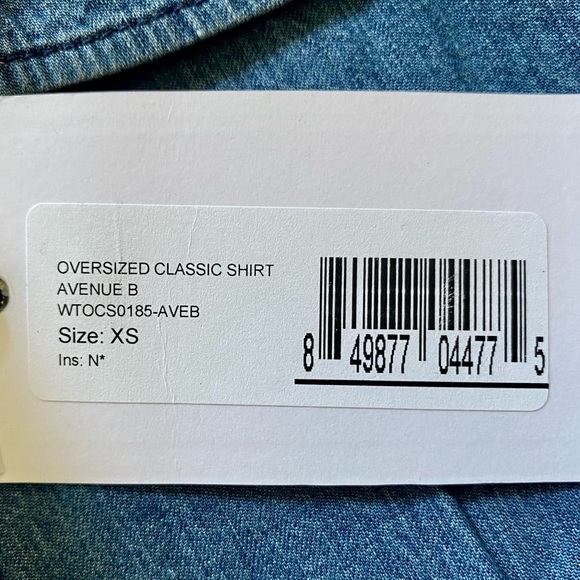 3x1 NYC Oversized Classic L/S Denim Shirt Sz XS *NWT* - Picture 9 of 10